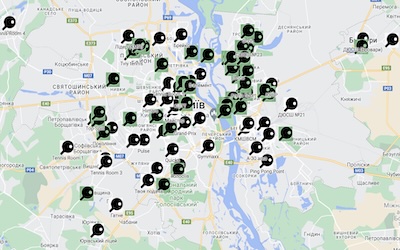 Kyiv table tennis map